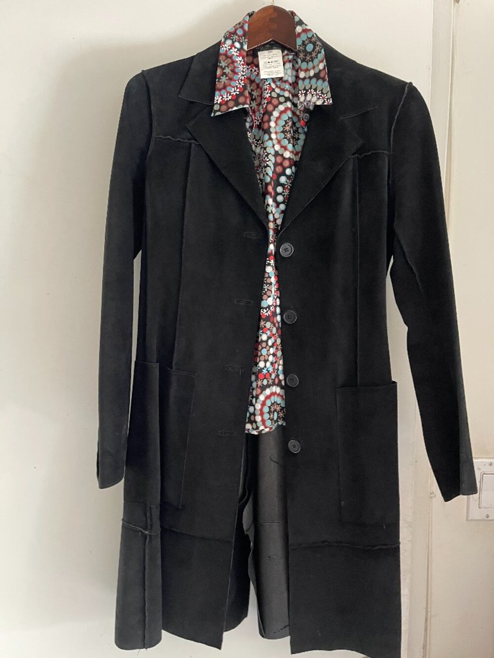 Y2K SUPER COOL SANTISIMA MODA Black Suede Car Jacket Size 4